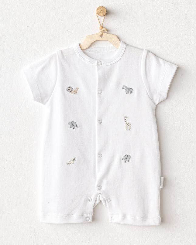 White Little King Animal Romper