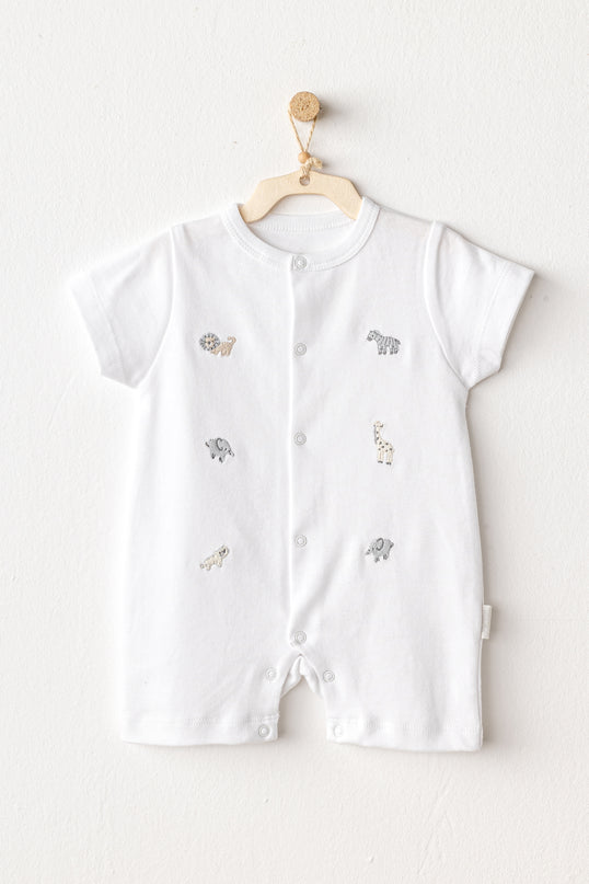 White Little King Animal Romper