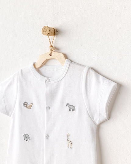 White Little King Animal Romper