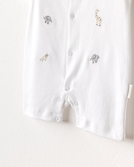 White Little King Animal Romper