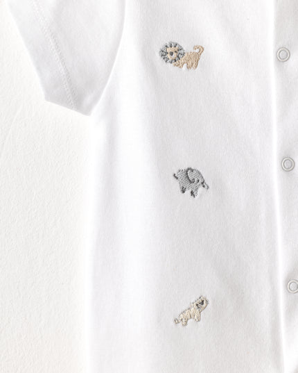 White Little King Animal Romper