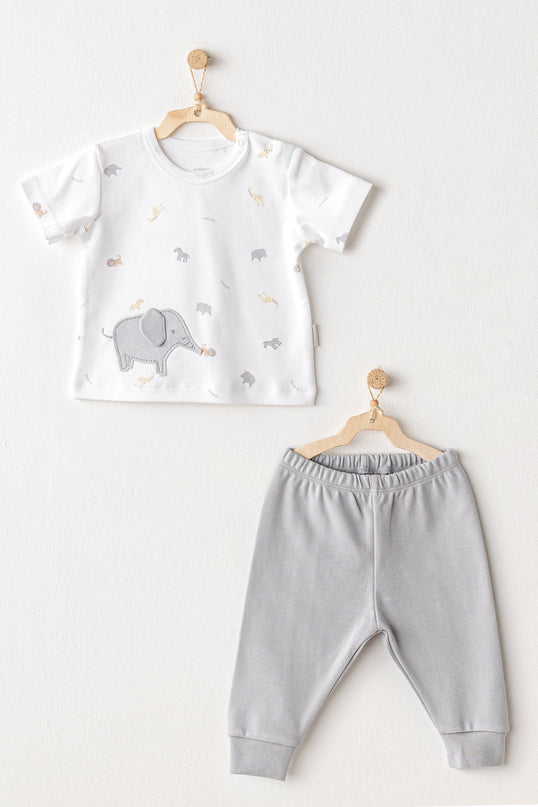 Grey Little King Elephant Pants Outfit