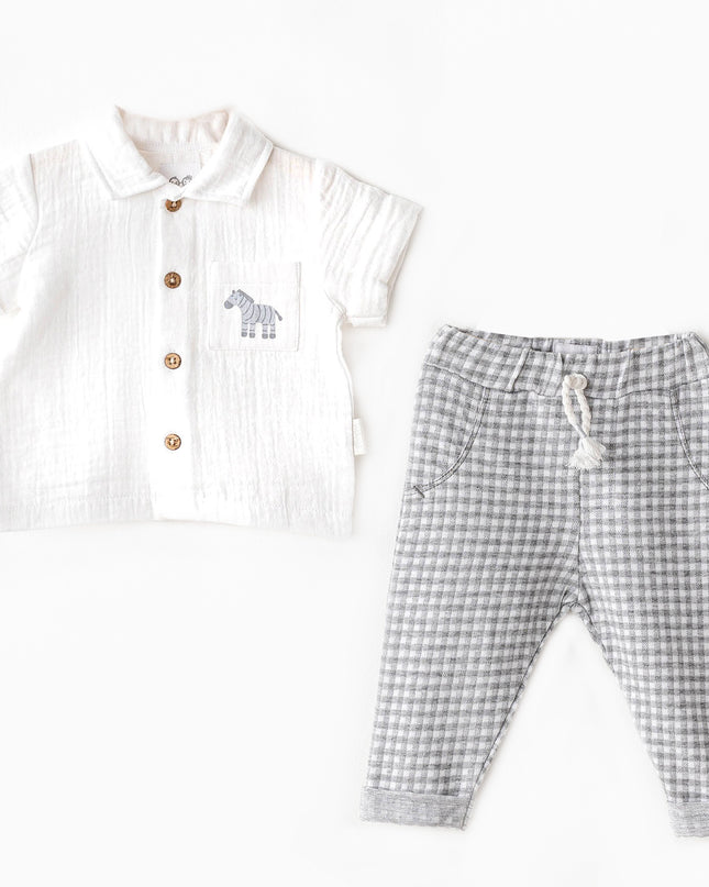 Grey Little King Zebra Pants Outfit