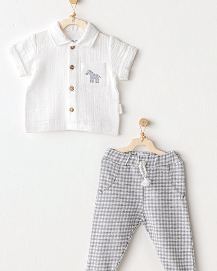 Grey Little King Zebra Pants Outfit