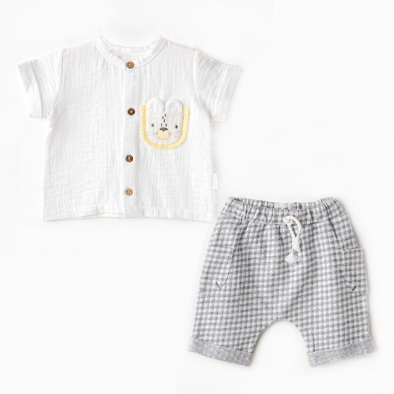 Grey Little King Bunny Pocket Set