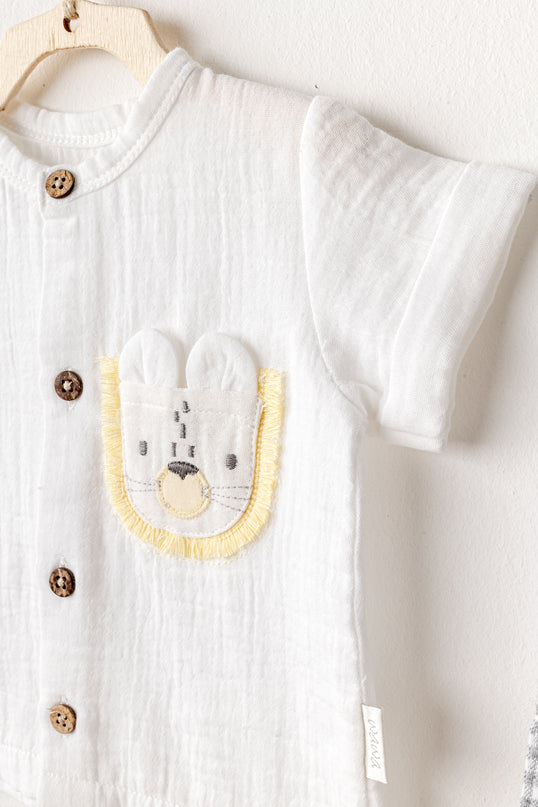 Grey Little King Bunny Pocket Set