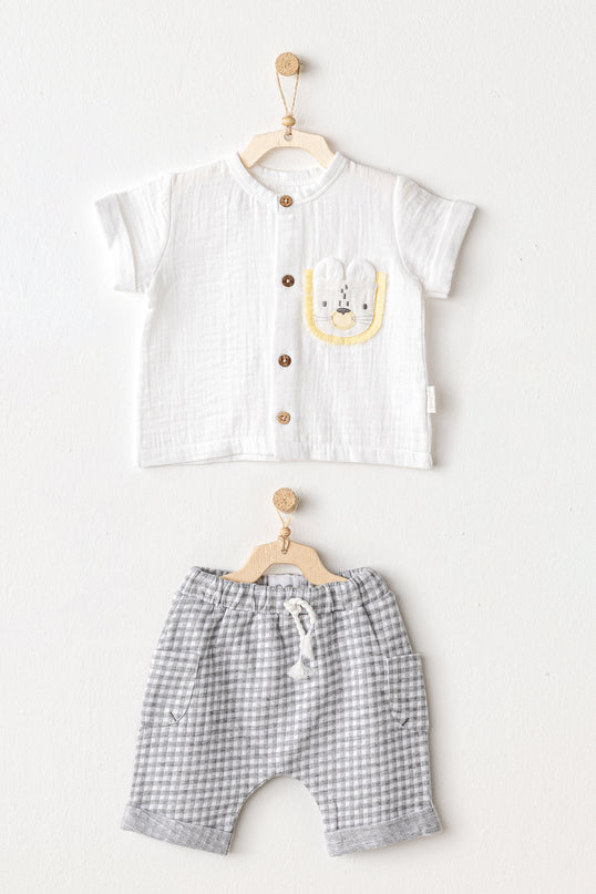 Grey Little King Bunny Pocket Set