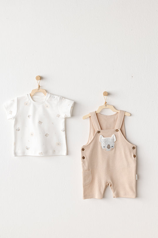Beige Koala Jumpsuit Set