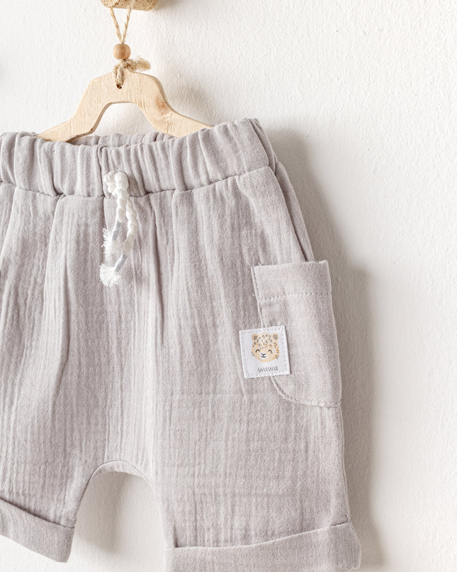 Grey Shorts Happy Animals Outfit