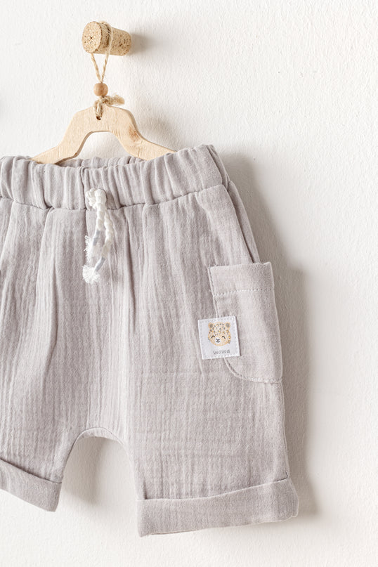 Grey Shorts Happy Animals Outfit