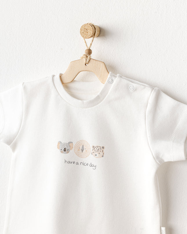 Grey Shorts Happy Animals Outfit