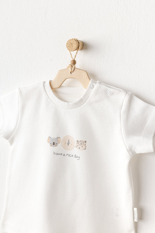 Grey Shorts Happy Animals Outfit
