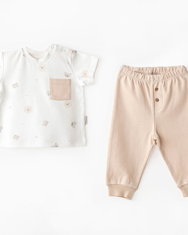 Beige Pants Happy Animal Outfit