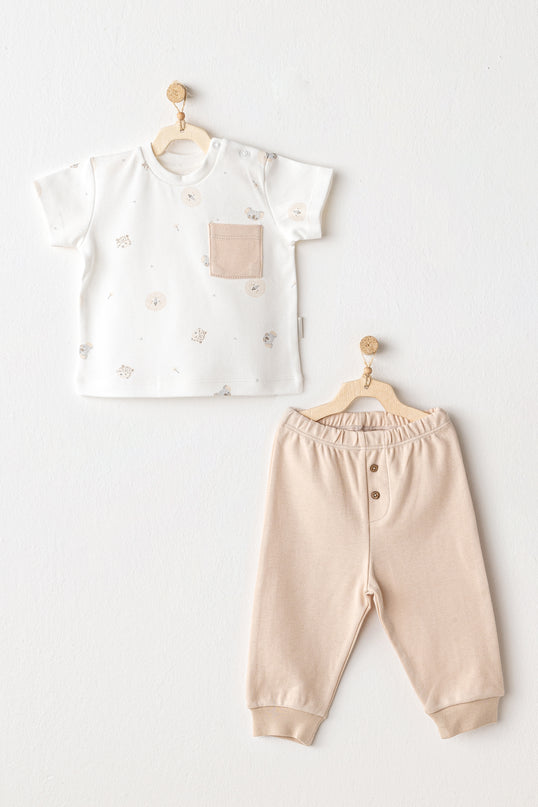 Beige Pants Happy Animal Outfit