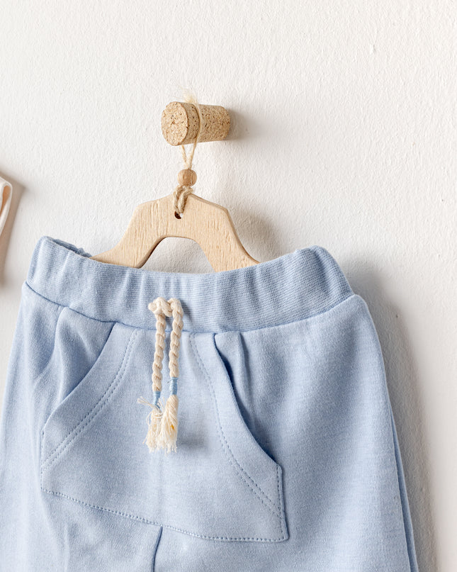 Blue Shorts Dino Pocket T-Shirt Outfit