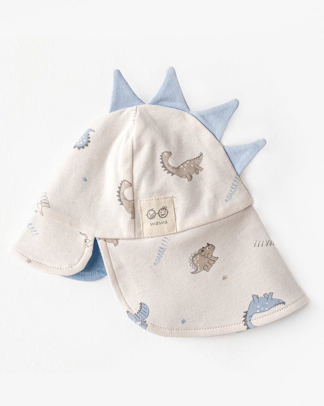 Beige Dinosaur Flap Cap