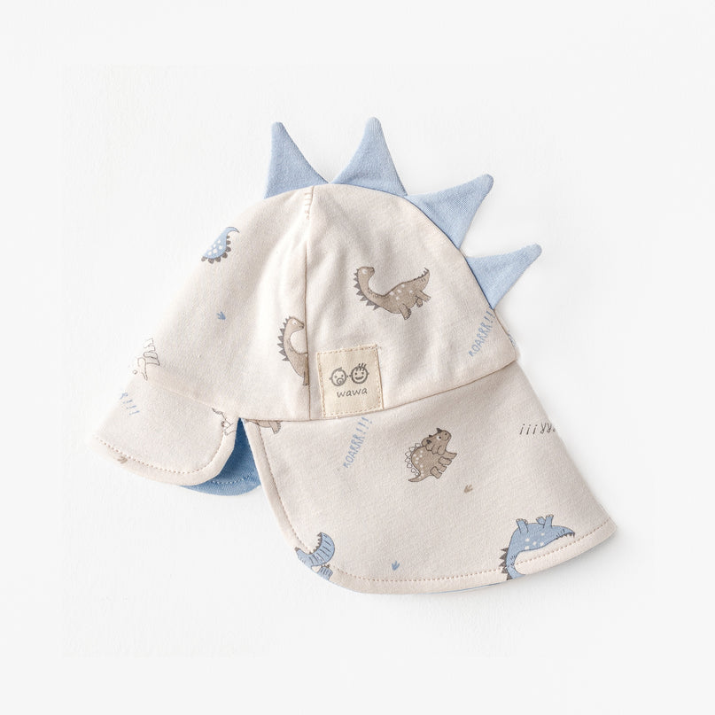 Beige Dinosaur Flap Cap