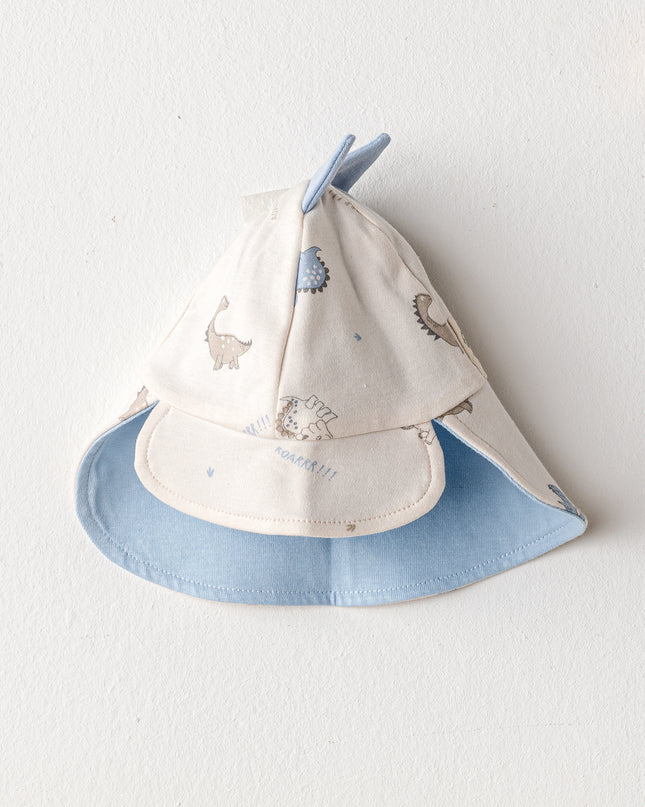 Beige Dinosaur Flap Cap