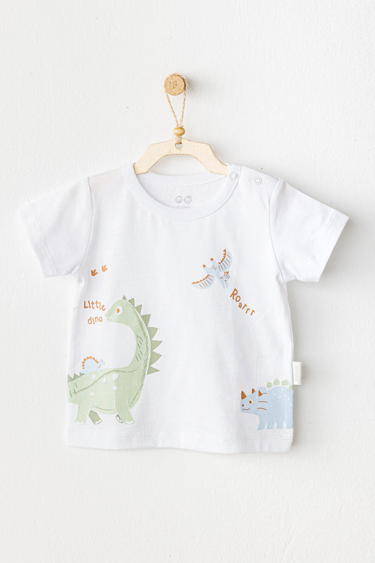 White Casual Dinosaur T-Shirt
