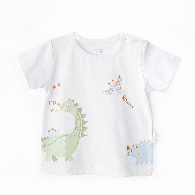 White Casual Dinosaur T-Shirt