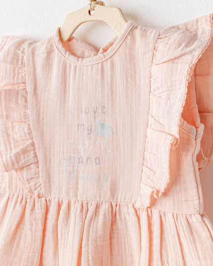 kidsatelier-andywawa-Salmon-Love-Family-Muslin-Dress-Band-Set