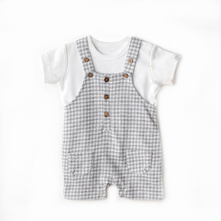 kidsatelier-andywawa-Grey-Little-King-Gingham-Jumpsuit-Set