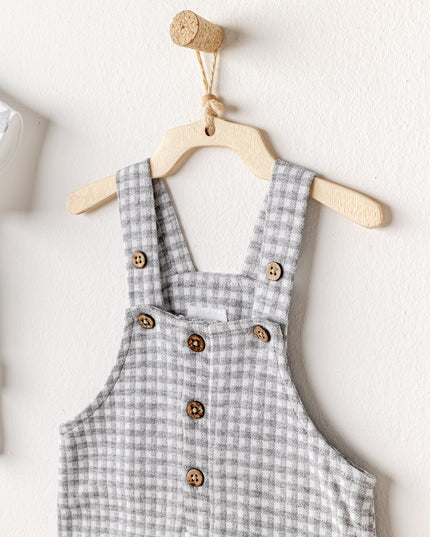 kidsatelier-andywawa-Grey-Little-King-Gingham-Jumpsuit-Set