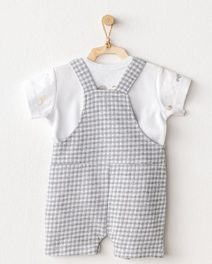 kidsatelier-andywawa-Grey-Little-King-Gingham-Jumpsuit-Set