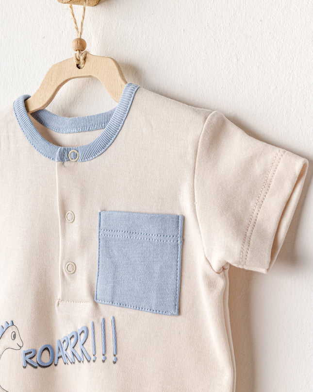 kidsatelier-andywawa-Blue-Shorts-Dino-Pocket-T-Shirt-Outfit