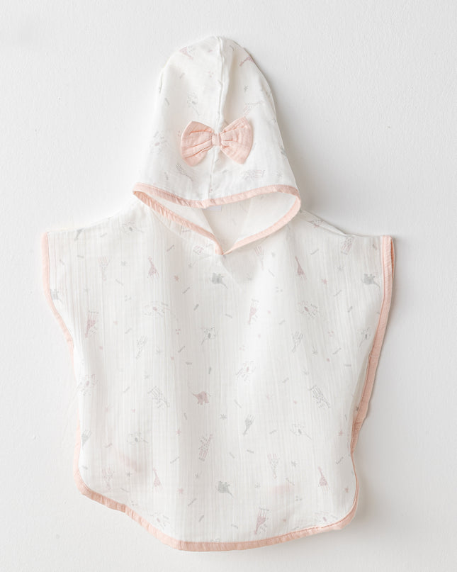 Ecru Love Family Muslin Bow Pancho