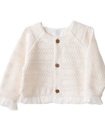 Kids Atelier Andy Wawa Vanilla Ruffle Cardigan