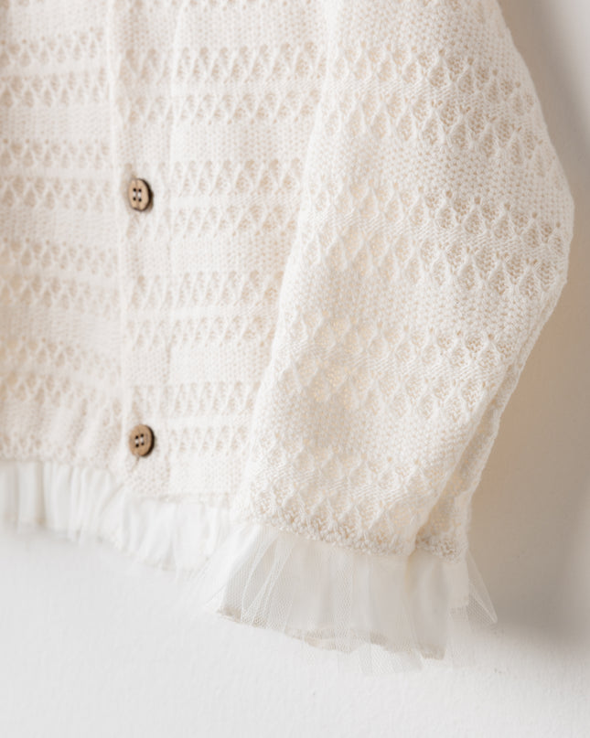 Kids Atelier Andy Wawa Vanilla Ruffle Cardigan