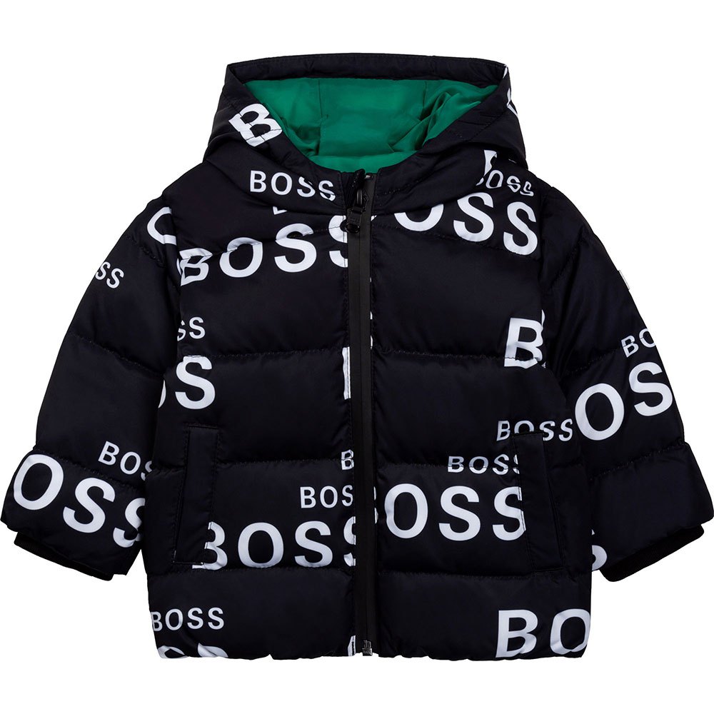 boss-Black Logo Puffer Jacket-jacket-j06238-09b