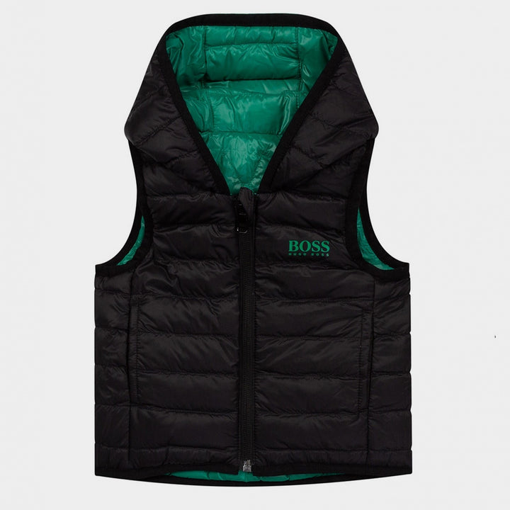 boss-Black & Green Reversible Vest-j06235-712
