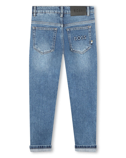 boss-j50687-z25-kid boy-Blue Regular Fit Jeans denim pants