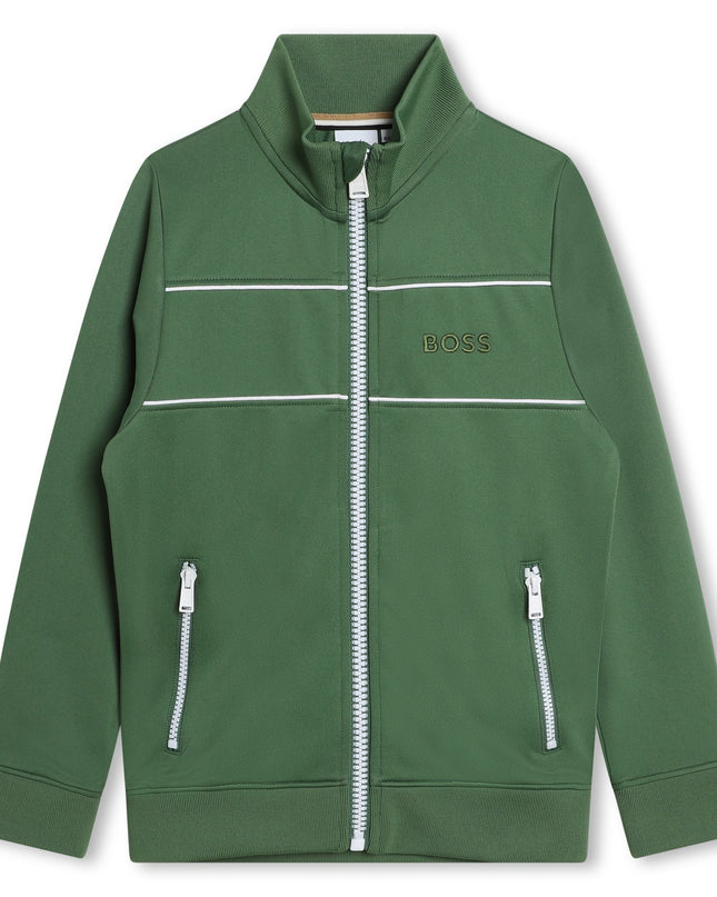 boss-j50699-651-kb-Green Logo Zip Up Sweatshirt