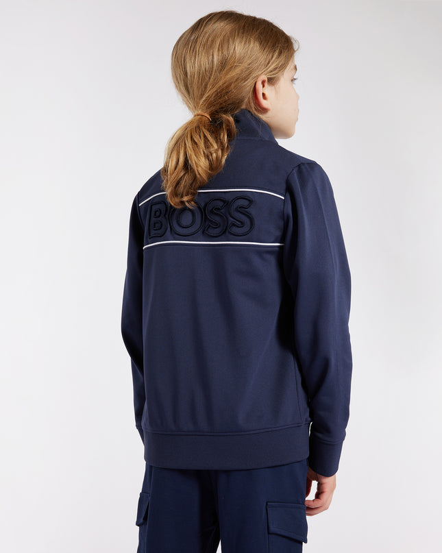 boss-j50699-849-kb-Navy Logo Zip Up Sweatshirt