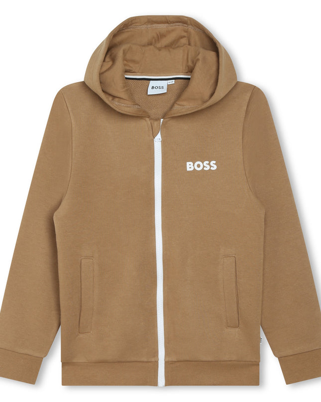 boss-j50700-269-kb-Brown Zip-Up Sweatshirt