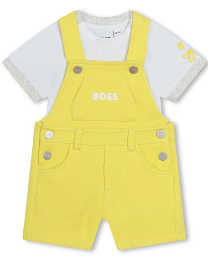 Yellow Logo Overalls Outfit