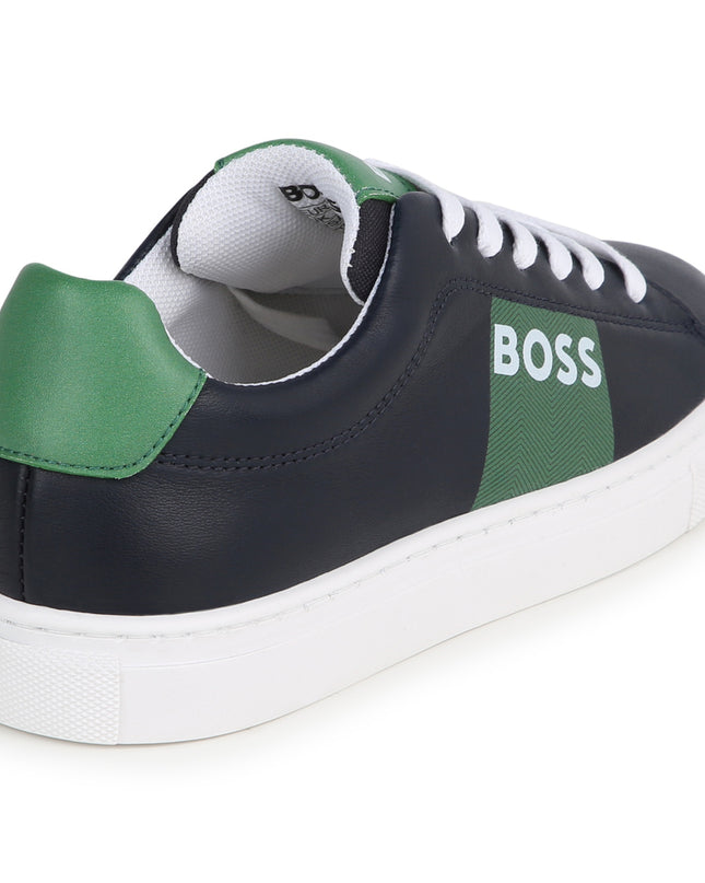 boss-j50854-849-kb-Navy & Green Logo Sneakers