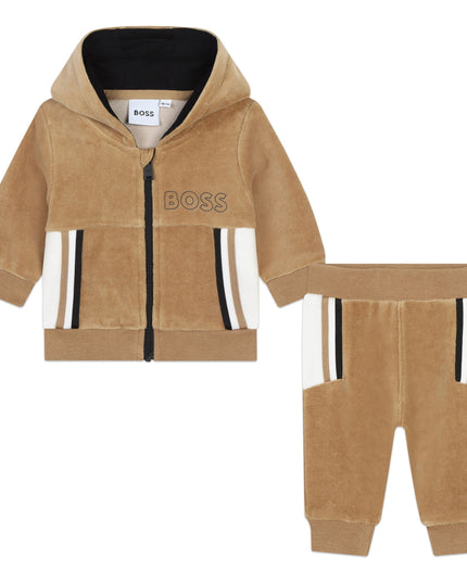 Brown Colorblock Logo Tracksuit