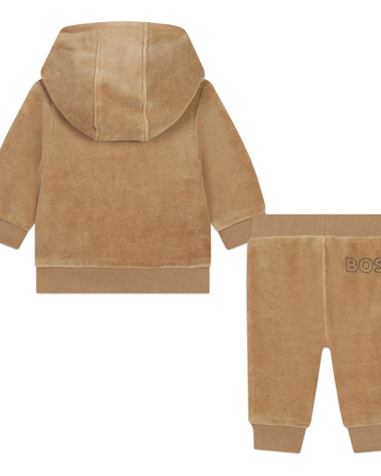 Brown Colorblock Logo Tracksuit