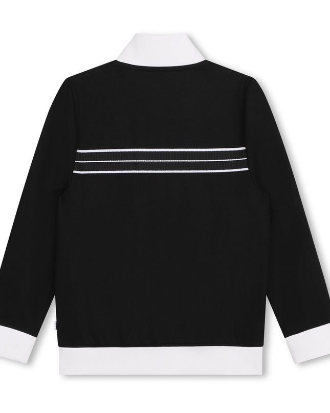 Black Chevron Zip Up Cardigan