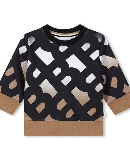 Black AOP Logo Sweatshirt