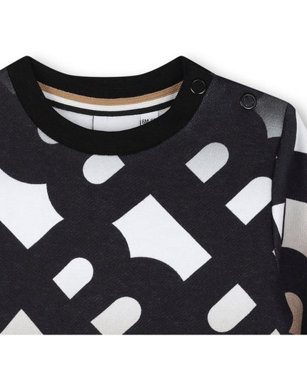 Black AOP Logo Sweatshirt