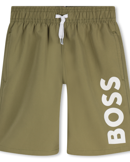 Dark Green Logo Swim Shorts