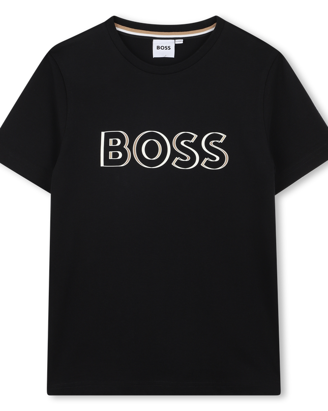 Kids Atelier-Boss-Black Bar Color Block T-Shirt