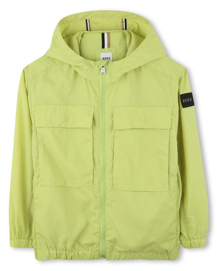 Lime Hooded Windbreaker