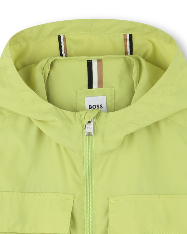 Lime Hooded Windbreaker