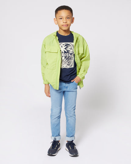 Lime Hooded Windbreaker